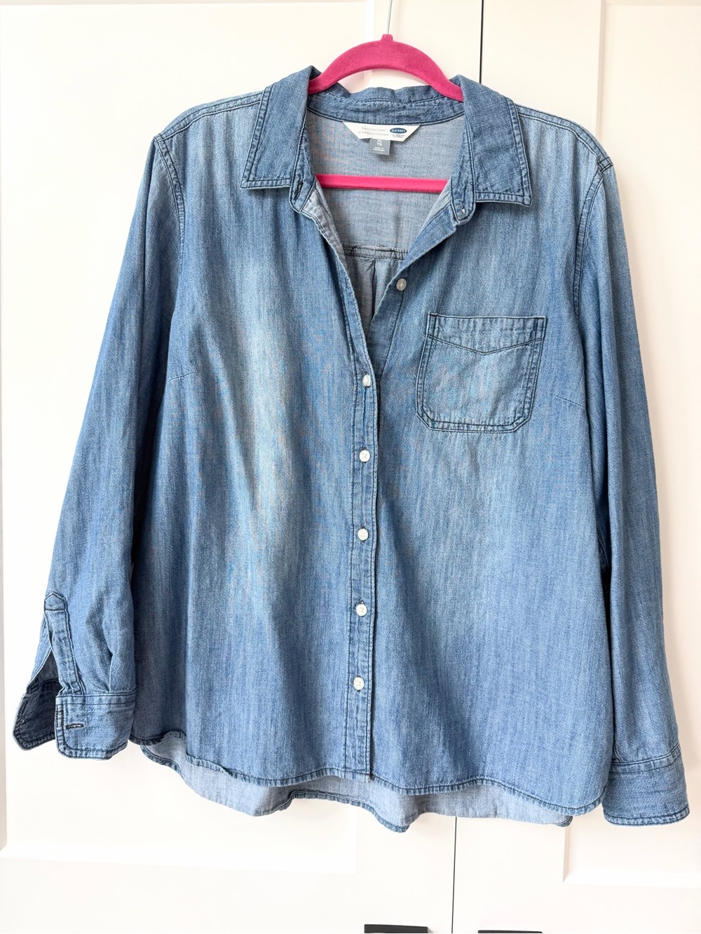 Light Blue Denim Button-Up Shirt